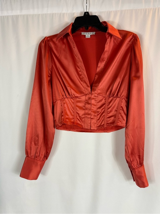 HYFVE Tops - HYFVE Coral Satin Cropped Corset Blouse. Size:S
